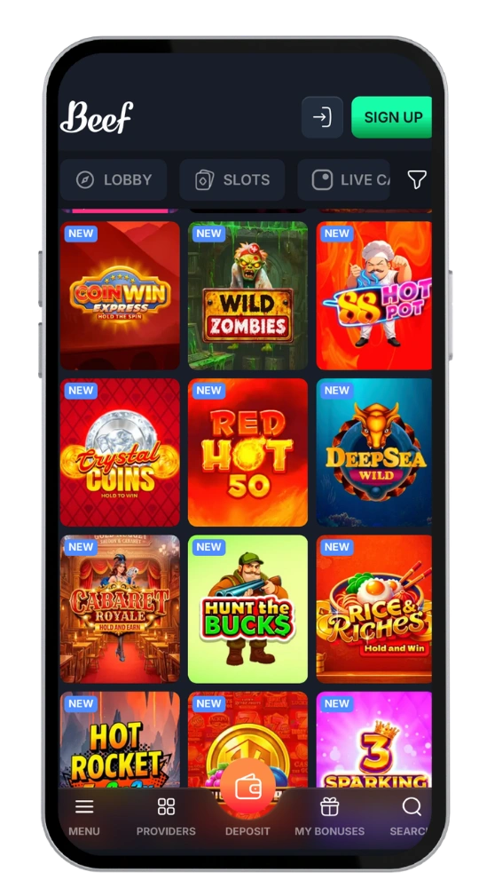BeefCasino casino app